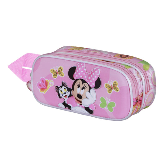 Disney Minnie Mouse Kitten-Estuche Portatodo 3D Doble, Rosa