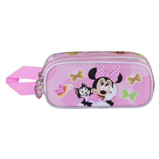 Disney Minnie Mouse Kitten-Estuche Portatodo 3D Doble, Rosa