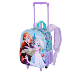 Disney Frozen 2 Spring-Small 3D Backpack with Wheels, Blue