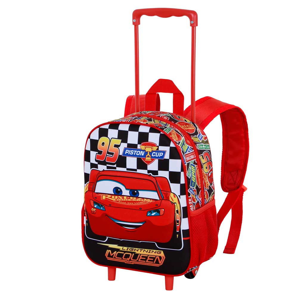 Disney Cars 3 Racer-Mochila 3D con Ruedas Pequeña, Rojo