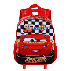 Disney Cars 3 Racer-Mochila 3D con Ruedas Pequeña, Rojo