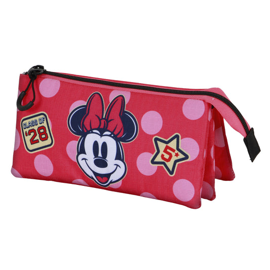 Disney Minnie Mouse Class-Estuche Portatodo Triple, Rosa