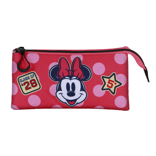 Disney Minnie Mouse Class-Estuche Portatodo Triple, Rosa