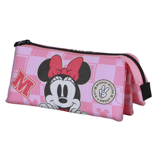 Disney Minnie Mouse Journey-Estuche Portatodo Triple, Rosa