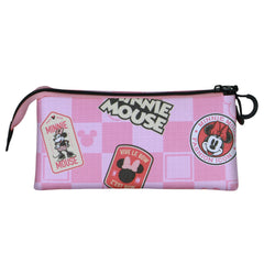 Disney Minnie Mouse Journey-Estuche Portatodo Triple, Rosa