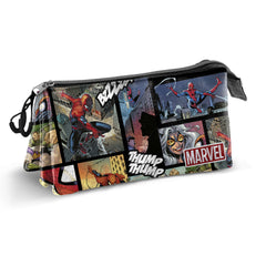 Marvel Spiderman Panels-Estojo Portatudo Triplo, Multicolor