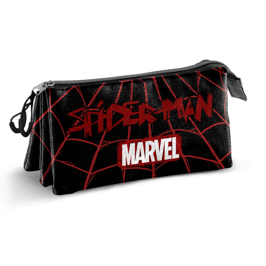 Marvel Spiderman Vision-Estuche Portatodo Triple, Negro