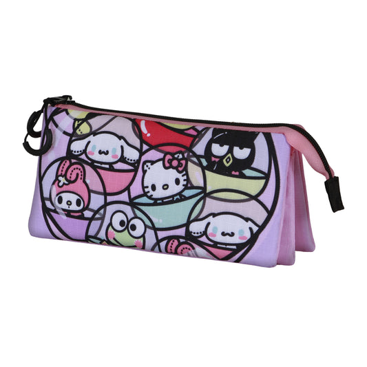 Sanrio Hello Kitty Gashapon-Estuche Portatodo Triple, Rosa