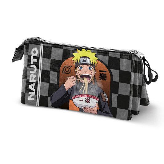 Naruto Ichiraku-Estuche Portatodo Triple, Negro