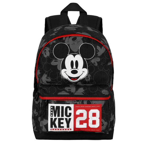 Disney Mickey Mouse Year-Mochila Pequeña HS FAN, Negro