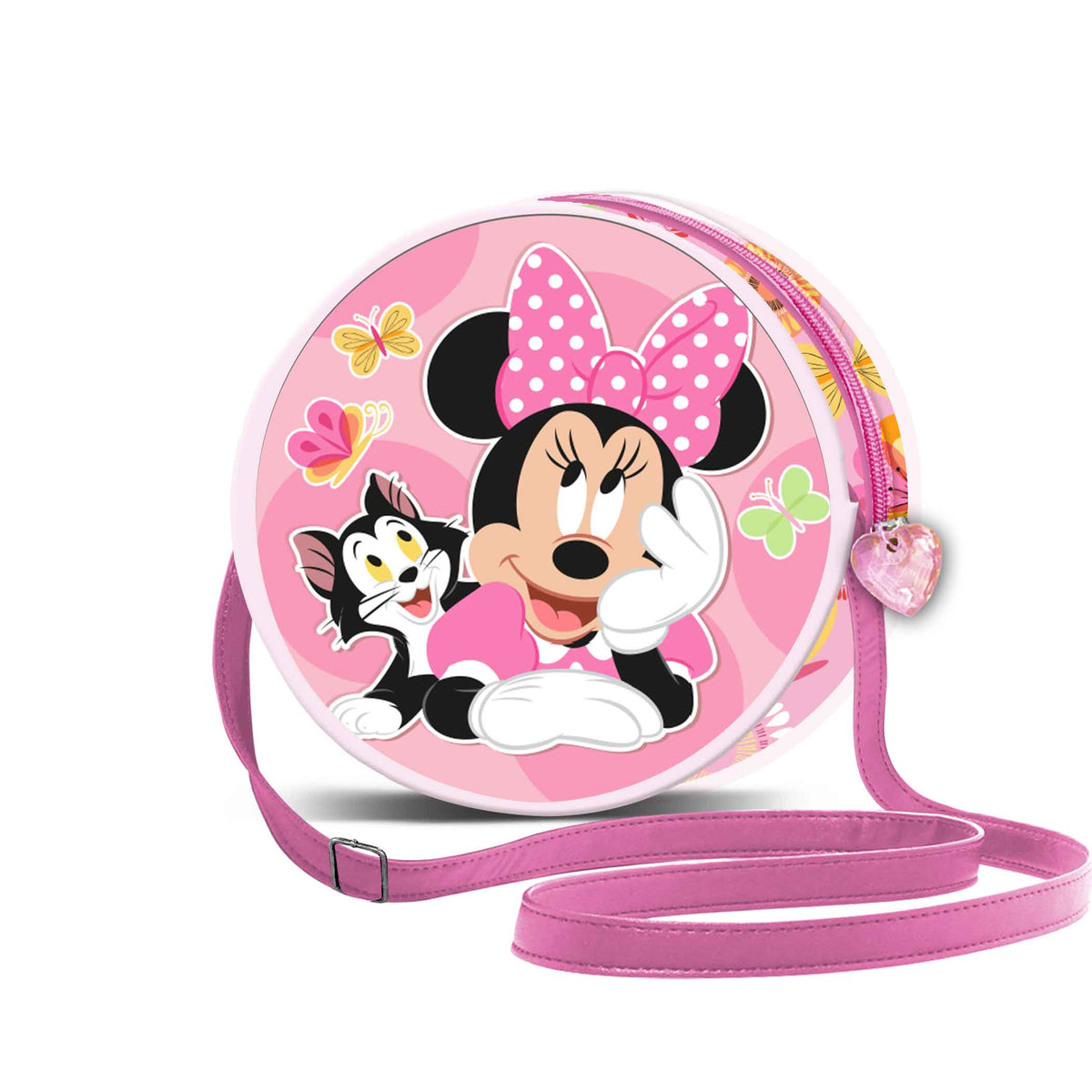 Disney Minnie Mouse Kitten-Round Crossbody Bag, Pink