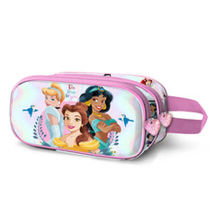 Disney Princesas Floral-Estuche Portatodo 3D Doble, Rosa