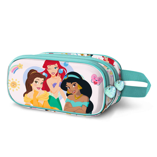 Disney Princess Rainbows-3D Double Pencil Case, Multicolour