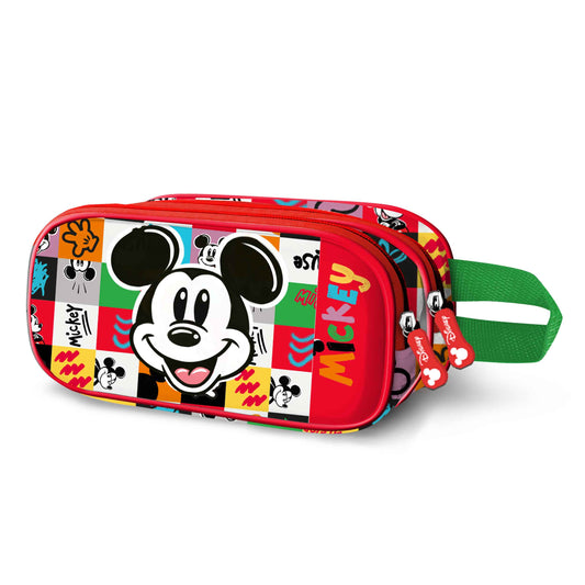 Disney Mickey Mouse Mood-Estuche Portatodo 3D Doble, Multicolor