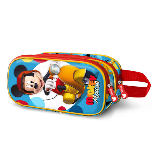Disney Mickey Mouse Scooter-Estuche Portatodo 3D Doble, Azul