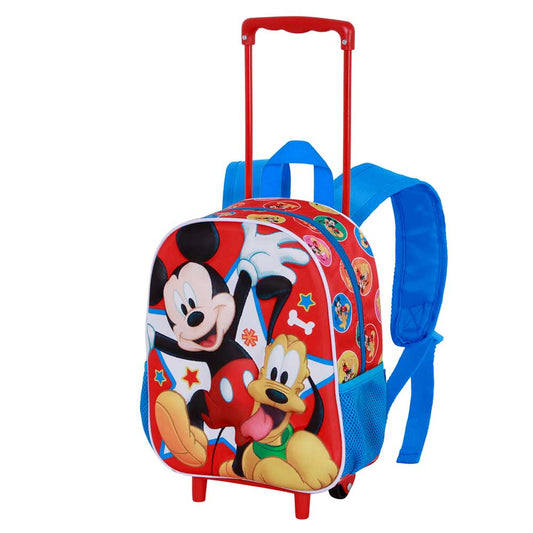Disney Mickey Mouse Star-Small 3D Backpack with Wheels, Multicolour