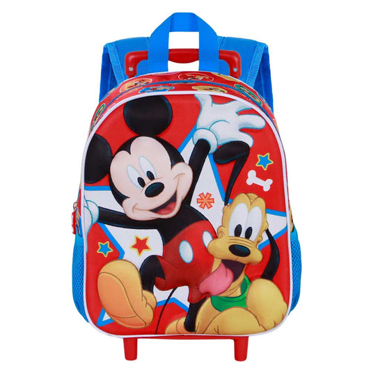 Disney Mickey Mouse Star-Small 3D Backpack with Wheels, Multicolour