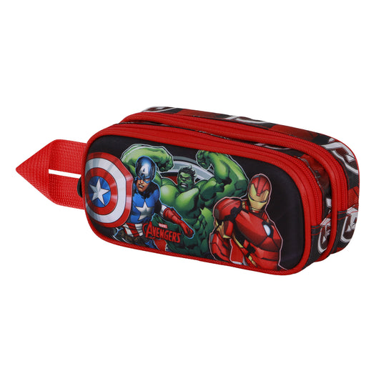 Marvel The Avengers Almighty-3D Double Pencil Case, Red