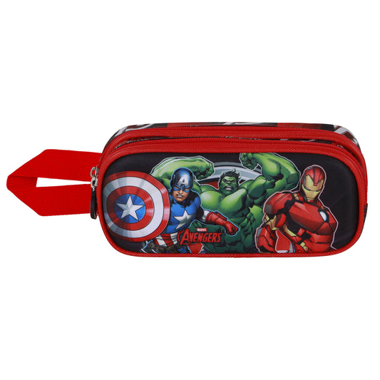 Marvel The Avengers Almighty-3D Double Pencil Case, Red