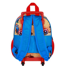 Marvel Los Vengadores Attack-Mochila 3D con Ruedas Pequeña, Rojo
