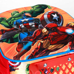 Marvel Los Vengadores Attack-Mochila 3D con Ruedas Pequeña, Rojo