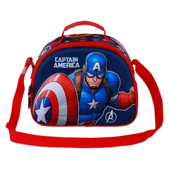 Marvel Captain America Patriot-Borsa Porta Merenda 3D, Multicolore
