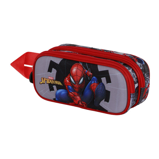 Marvel Spiderman Symbol-Trousse 3D Double, Gris