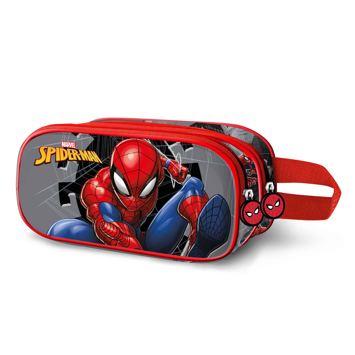 Marvel Spiderman Symbol-3D Double Pencil Case, Grey
