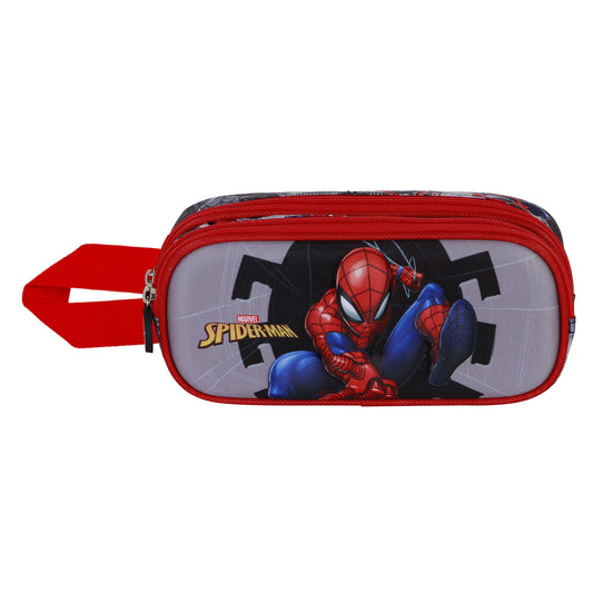 Marvel Spiderman Symbol-Trousse 3D Double, Gris