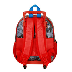 Marvel Spiderman Symbol-Mochila 3D con Ruedas Pequeña, Gris
