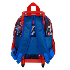 Marvel Spiderman Wall-Small 3D Backpack with Wheels, Red