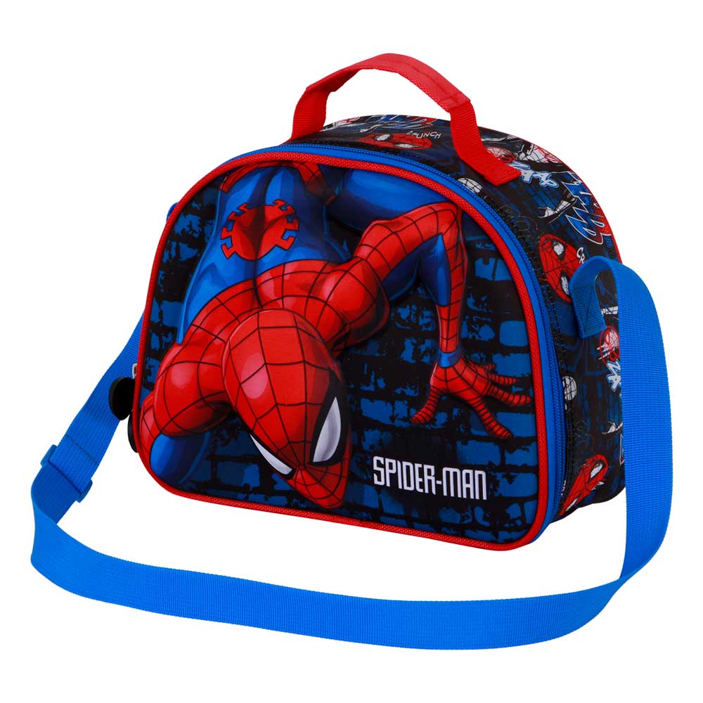 Marvel Spiderman Wall-Borsa Porta Merenda 3D, Rosso