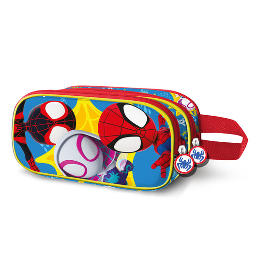 Marvel Spiderman Amazing-Estuche Portatodo 3D Doble, Rojo