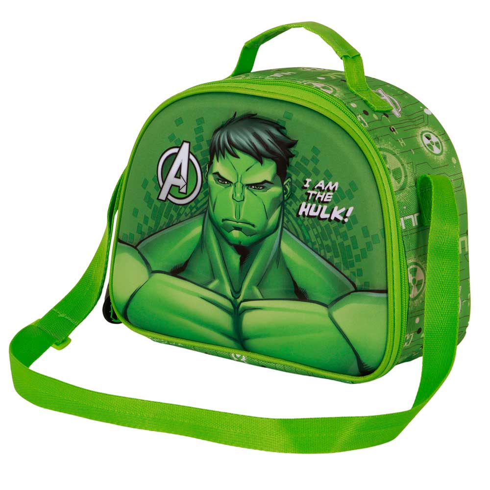 Marvel Hulk Rage-Borsa Porta Merenda 3D, Verde