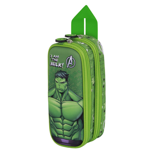Marvel Hulk Rage-3D Double Pencil Case, Green
