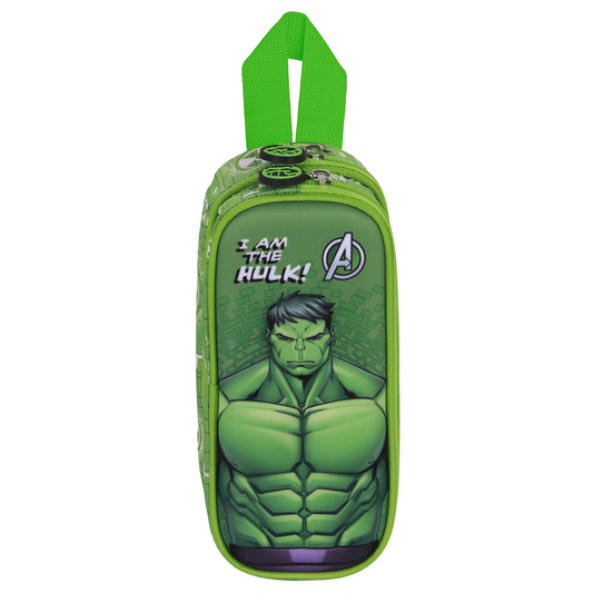 Marvel Hulk Rage-3D Double Pencil Case, Green