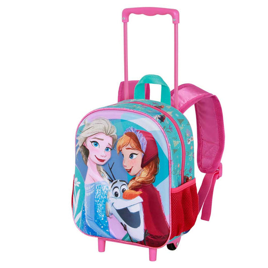 Disney Frozen 2 Family-Mochila 3D con Ruedas Pequeña, Azul