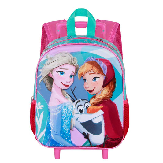 Disney Frozen 2 Family-Mochila 3D con Ruedas Pequeña, Azul