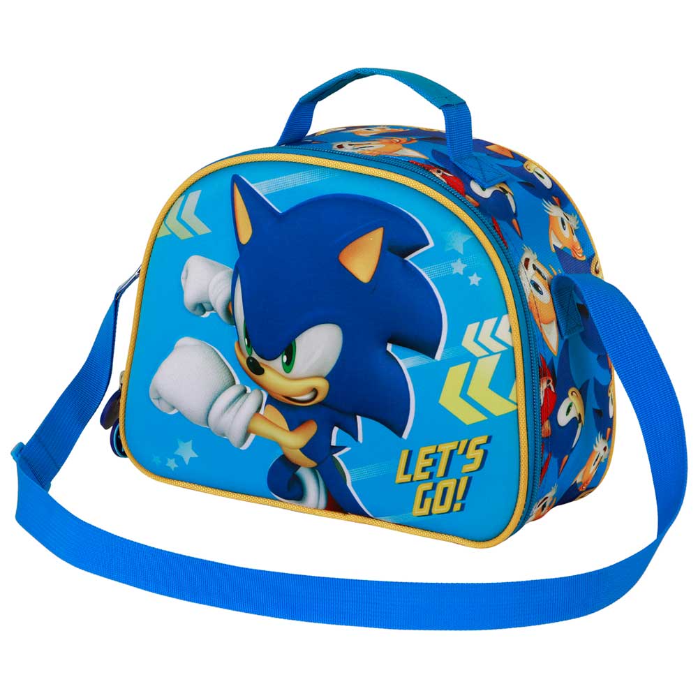 Sonic The Hedgehog - SEGA Go-Bolsa Portamerienda 3D, Azul
