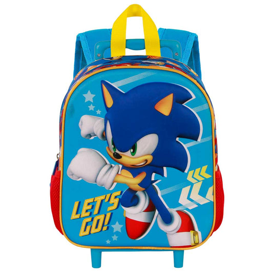 Sonic The Hedgehog - SEGA Go-Mochila 3D con Ruedas Pequeña, Azul