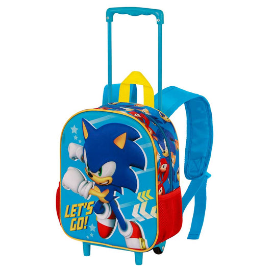 Sonic The Hedgehog - SEGA Go-Mochila 3D con Ruedas Pequeña, Azul