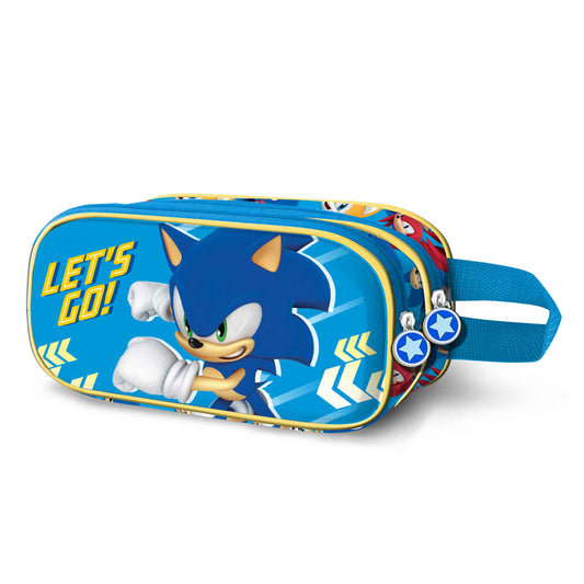 Sonic The Hedgehog - SEGA Go-3D Double Pencil Case, Blue
