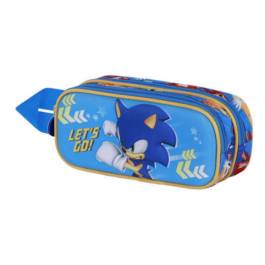 Sonic The Hedgehog - SEGA Go-Trousse 3D Double, Bleu
