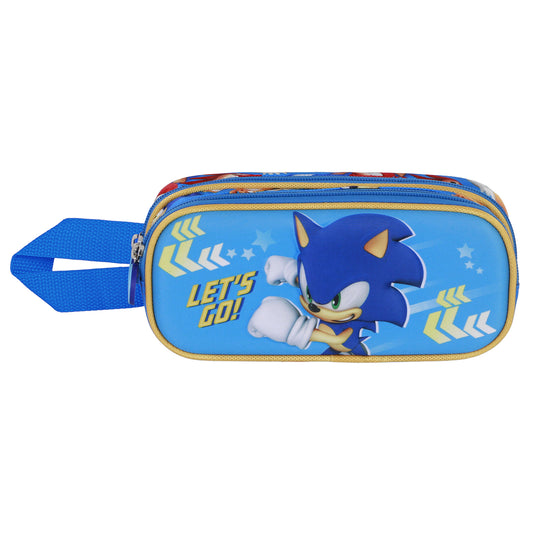 Sonic The Hedgehog - SEGA Go-Trousse 3D Double, Bleu