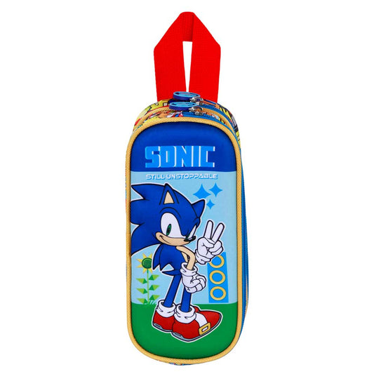 Sonic The Hedgehog - SEGA Unstoppable-Trousse 3D Double, Bleu