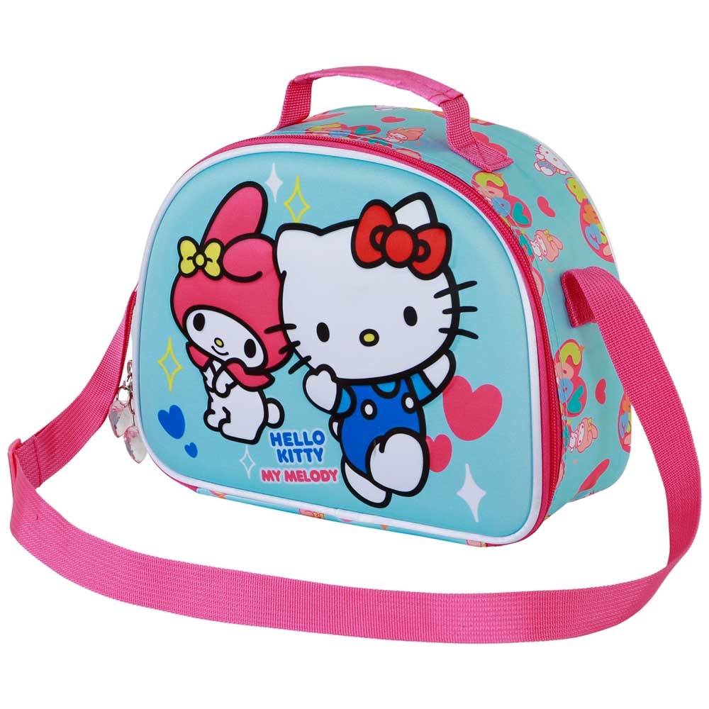 Sanrio Hello Kitty Friendship-Borsa Porta Merenda 3D, Blu