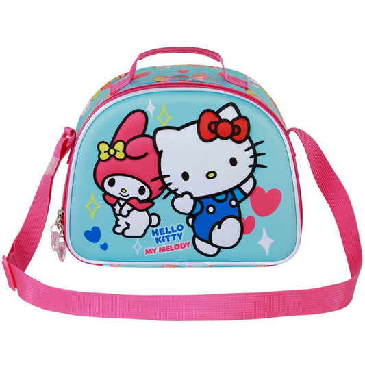Sanrio Hello Kitty Friendship-Borsa Porta Merenda 3D, Blu