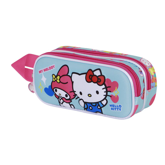 Sanrio Hello Kitty Friendship-Trousse 3D Double, Bleu