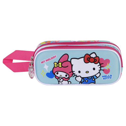 Sanrio Hello Kitty Friendship-Trousse 3D Double, Bleu