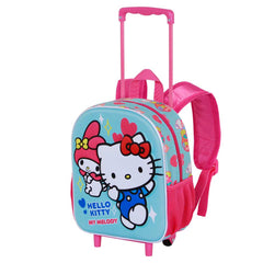 Sanrio Hello Kitty Friendship-Small 3D Backpack with Wheels, Blue
